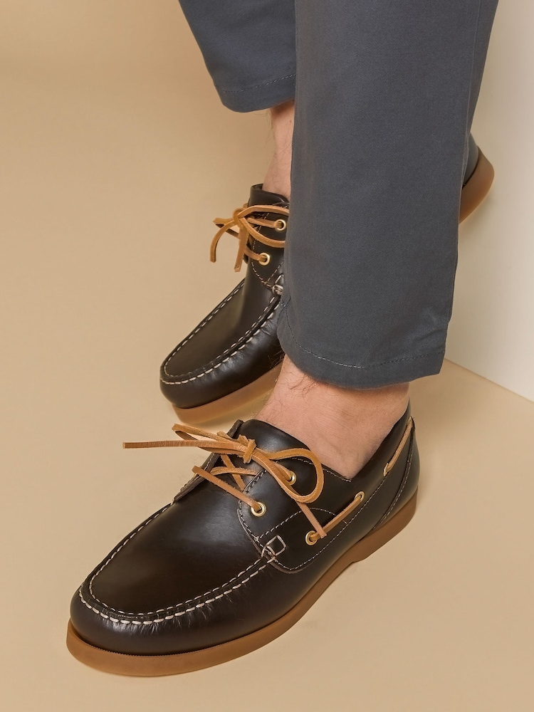 Rjava črna - Jones Bootmaker Parsons usnjeni navtični čevlji - Slika 1 iz 6 Rjava črna - Jones Bootmaker Parsons usnjeni navtični čevlji - Slika 1 iz 6