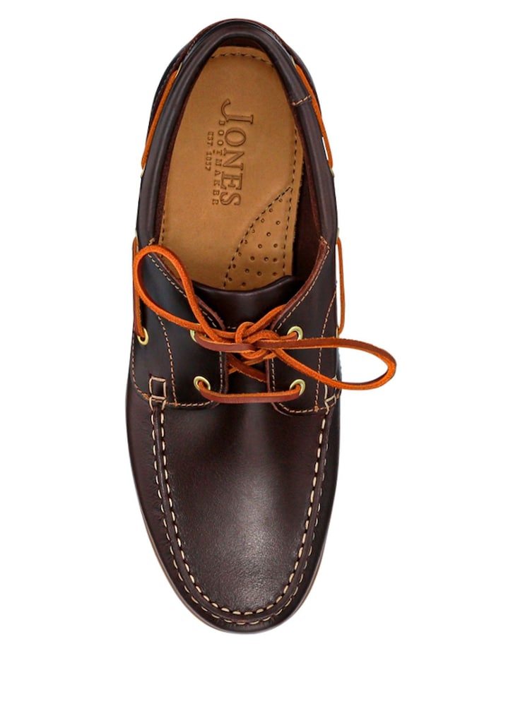 Jones Bootmaker Brown black Parsons Leather Boat Shoes - Image 5 of 6
