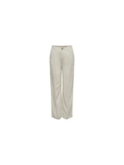ONLY Cream Tailored Wide Leg Trousers With A Touch Of Linen - Image 1 of 3