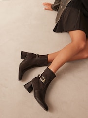 Chocolate Brown Forever Comfort® Buckle Ankle Boots - Image 1 of 8