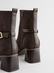 Chocolate Brown Forever Comfort® Buckle Ankle Boots - Image 7 of 8