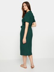 Long Tall Sally Dark Green Button Through Midi Dress - Image 3 of 5