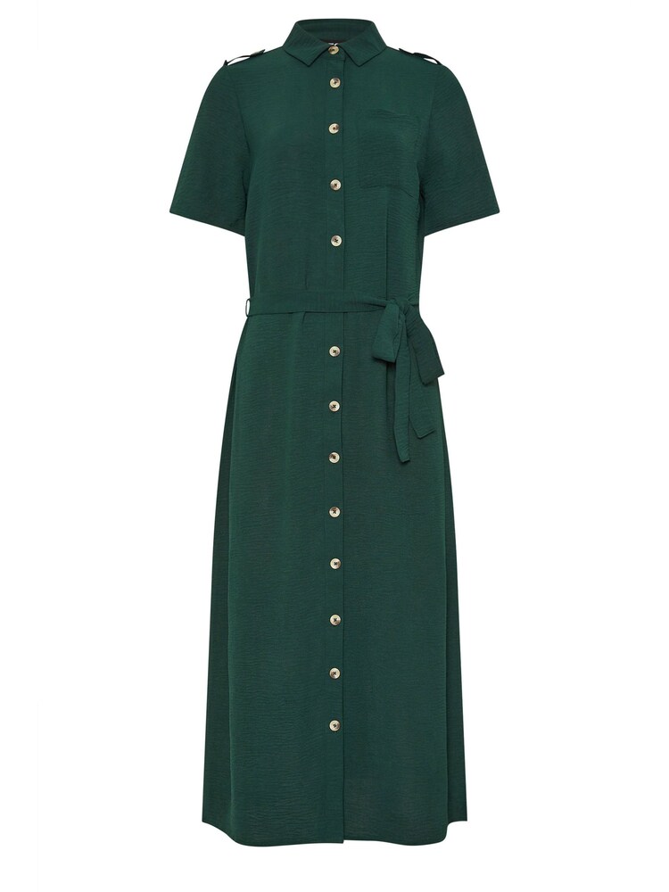 Long Tall Sally Dark Green Button Through Midi Dress - Image 5 of 5