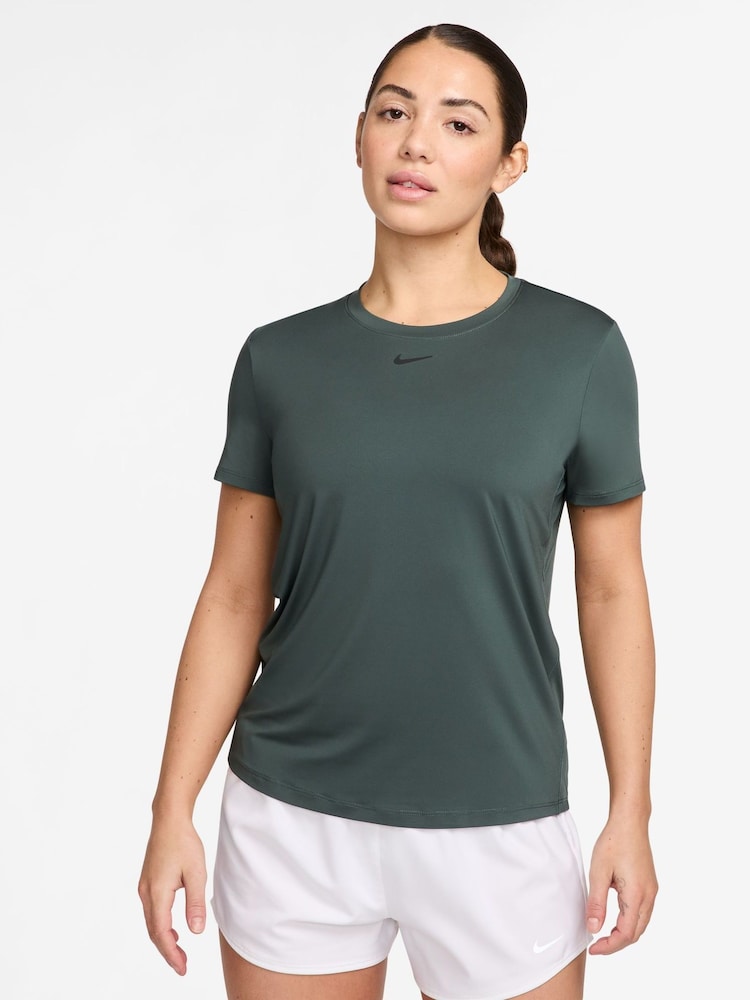 Nike Dark Green One Classic Dri-FIT Short Sleeve Top - Image 1 of 4