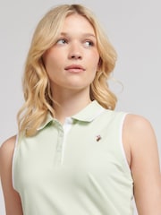 U.S. Polo Assn. Green Womens Fitted Sleeveless Polo Dress - Image 2 of 7