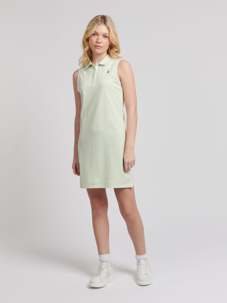 slim fit dress slacks SHORT SLEEVE GREEN POLO DRESS WITH NAVY ACCENTS – Parker Jane Boutique main image 1