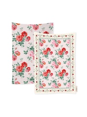 Cath Kidston Archive Rose Tea Towels 100% Cotton Set Of 4 - Image 2 of 2