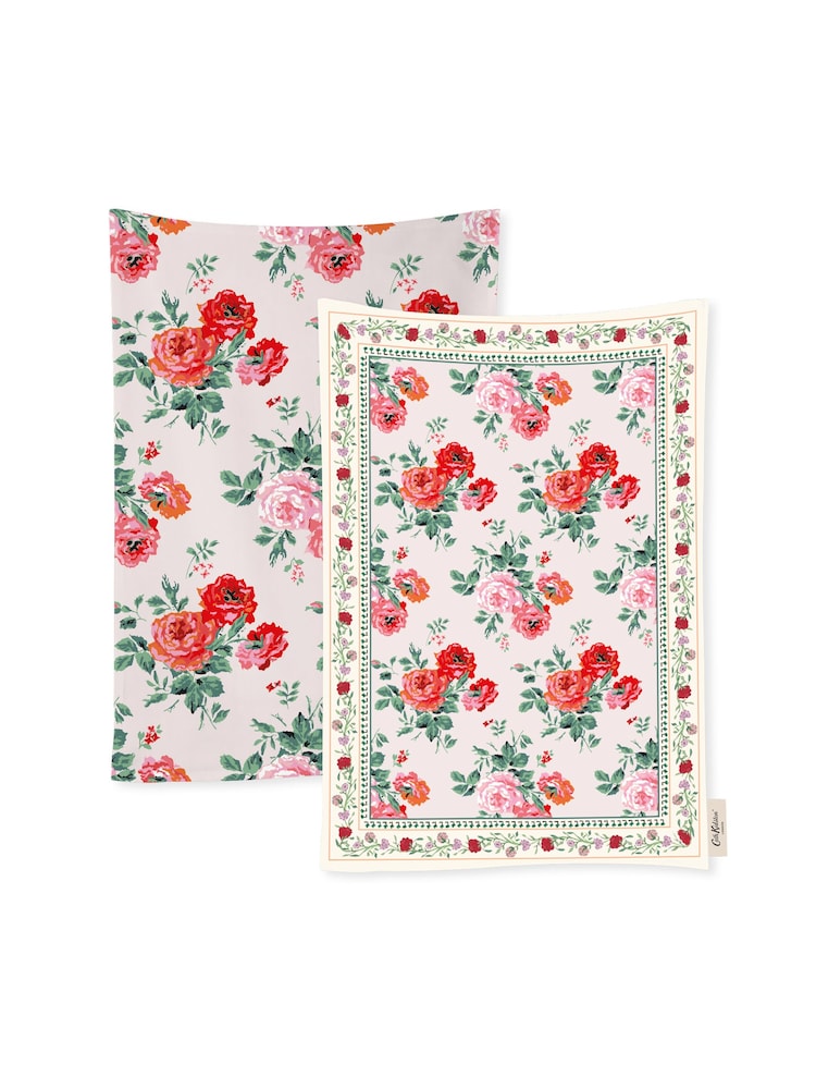 Cath Kidston Archive Rose Tea Towels 100% Cotton Set Of 4 - Image 2 of 2
