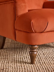 Laura Ashley Annaly Velvet Terracotta Clipsham Accent Chair - Image 2 of 8