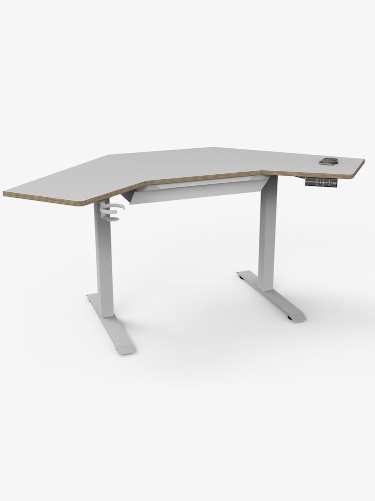 Koble White Gino Corner Height Adjustable Desk With Drawer - Image 1 of 2