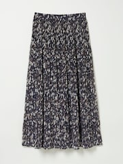 FatFace Paignton Dark Brown Pleated Midi Skirt - Image 6 of 6