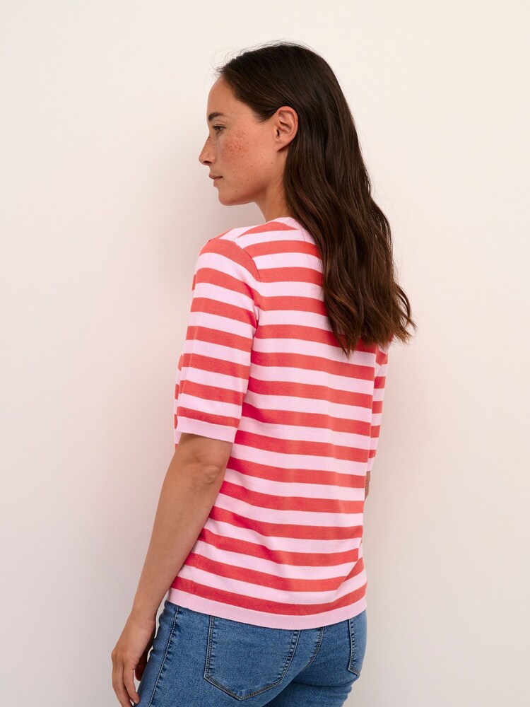 Kaffe Lizza Short Sleeve Stripes Pullover Jumper - Image 2 of 6