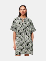 Whistles Green/Multi Petite Petite Checkerboard Tiger Dress - Image 1 of 1