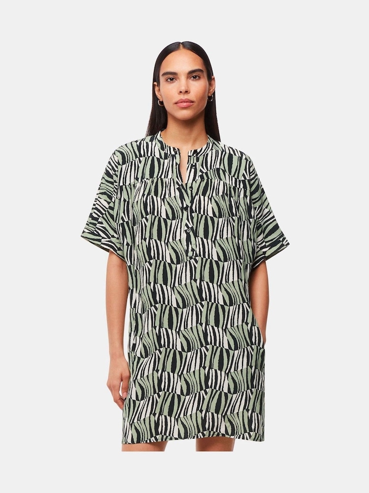 Whistles Green/Multi Petite Petite Checkerboard Tiger Dress - Image 1 of 1
