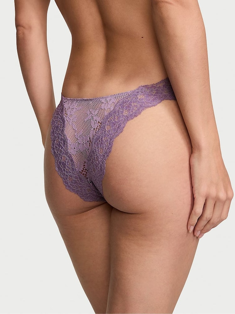Victoria's Secret Frozen Plum Purple Lace Thong Knickers - Image 2 of 4