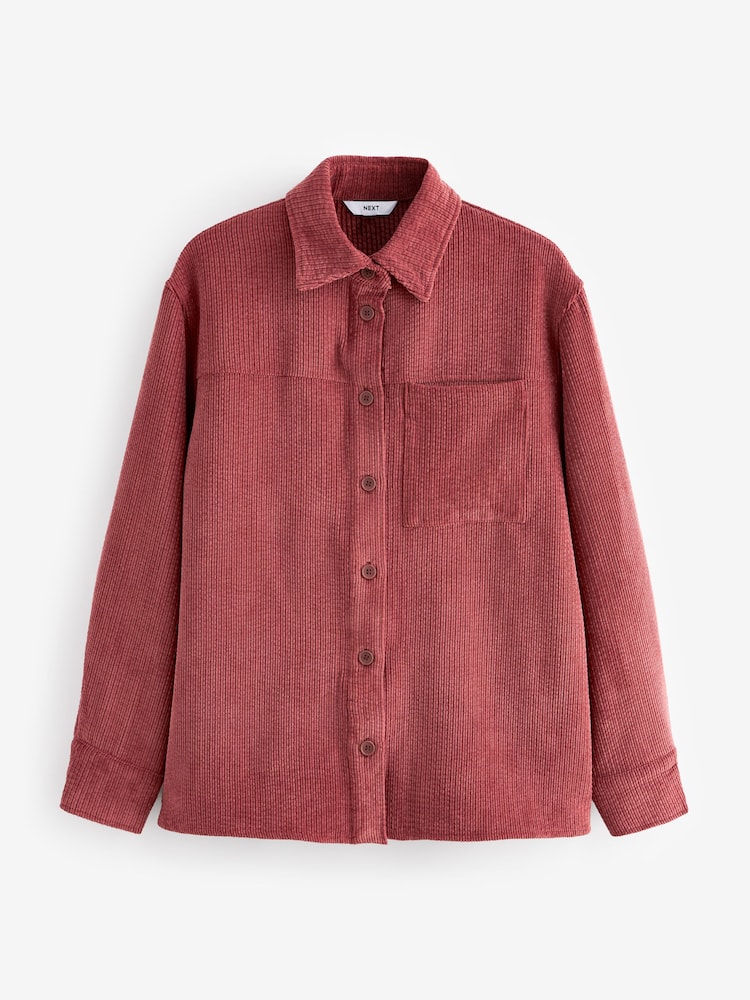Rose Pink Long Sleeve Corduroy Shacket - Image 5 of 6
