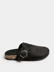 Yours Curve Black Faux Suede Clogs In Extra Wide EEE Fit - Image 2 of 5