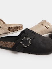 Yours Curve Black Faux Suede Clogs In Extra Wide EEE Fit - Image 5 of 5