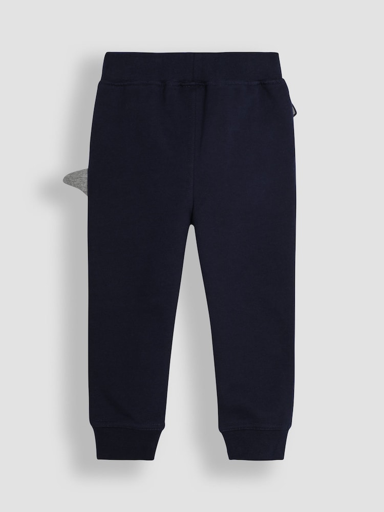 JoJo Maman Bébé Navy Blue Shark Appliqué Pet in Pocket Joggers - Image 2 of 4