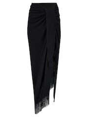 Pour Moi Black Fringe Trim Crinkle Woven Multiway Sarong - Image 4 of 5