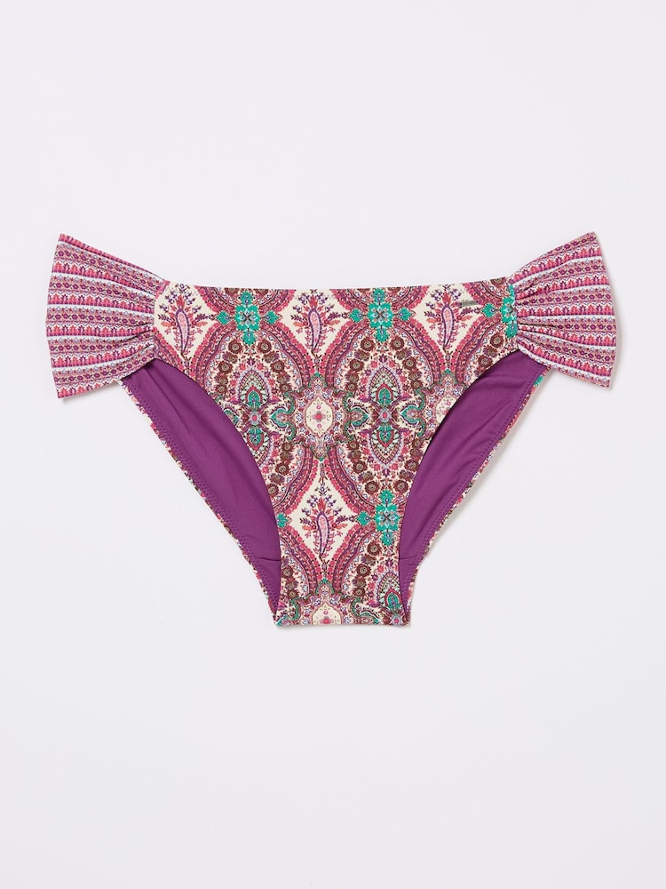 FatFace Pink Porth Detail Paisley Bikini Bottoms - Image 4 of 4