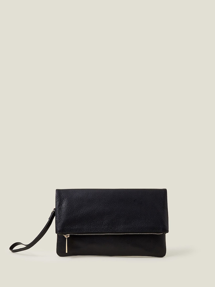 Accessorize Leather Fold-Over Clutch Bag - Bild 2 von 4