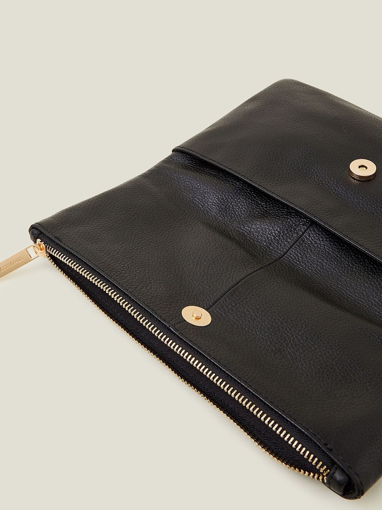 Accessorize Leather Fold-Over Clutch Bag - Bild 4 von 4