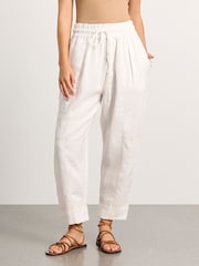 JAG White Sabine Linen Pull On Trousers - Image 1 of 5