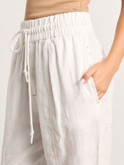 JAG White Sabine Linen Pull On Trousers - Image 2 of 5