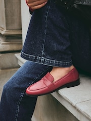rdeča - Forever Comfort® Slim usnjeni mokasini - Slika 1 iz 7