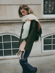 Green/Pink Pastel Geo Heavyweight Blanket Scarf - Image 2 of 5