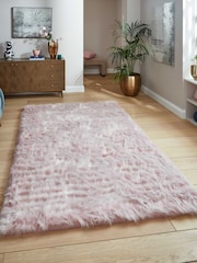 Laurence Llewelyn-Bowen Rose Plain Shaggy Mayfair Rug - Image 1 of 6