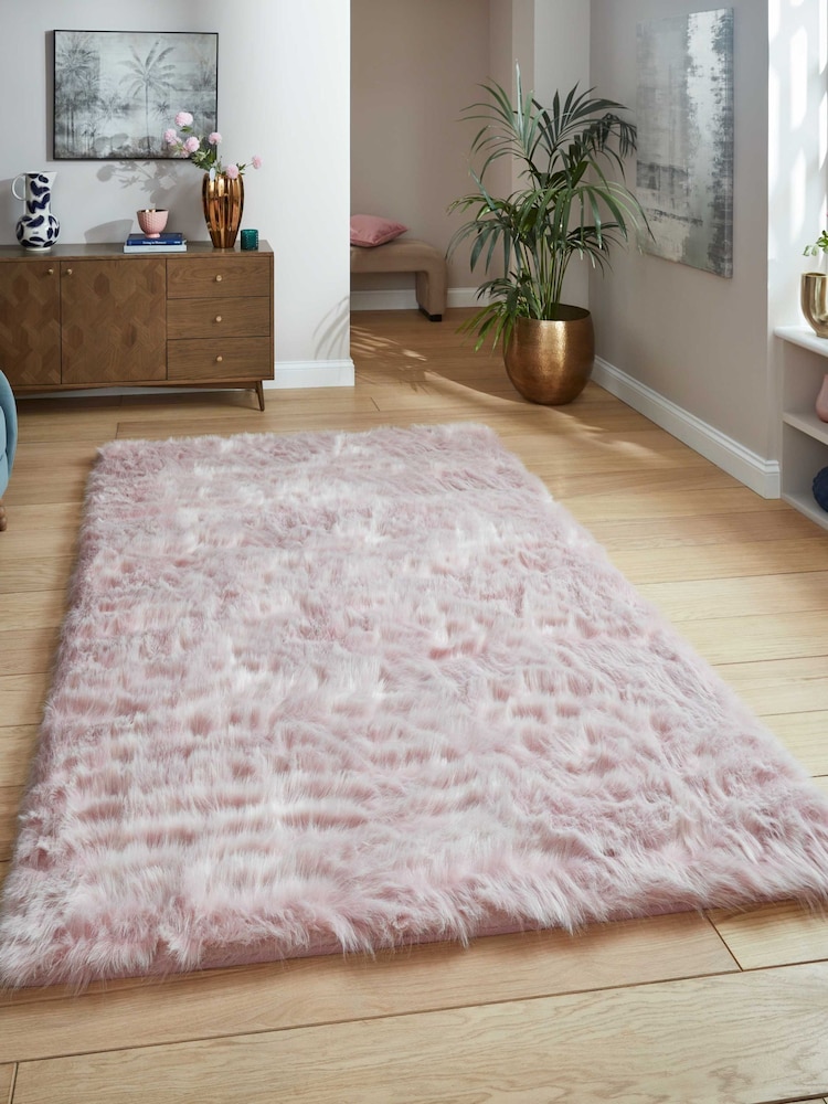 Laurence Llewelyn-Bowen Rose Plain Shaggy Mayfair Rug - Image 1 of 6