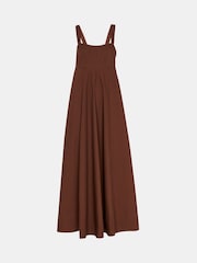 Whistles Brown 100% Cotton Midi Anna Dress - Image 6 of 6