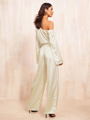 Friends Like These Black/White Stripe Wide Leg Trousers Co Ord - Image 3 of 5