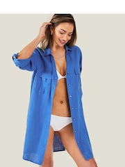 Accessorize Navy Blue Beach Shirt - Image 1 of 3
