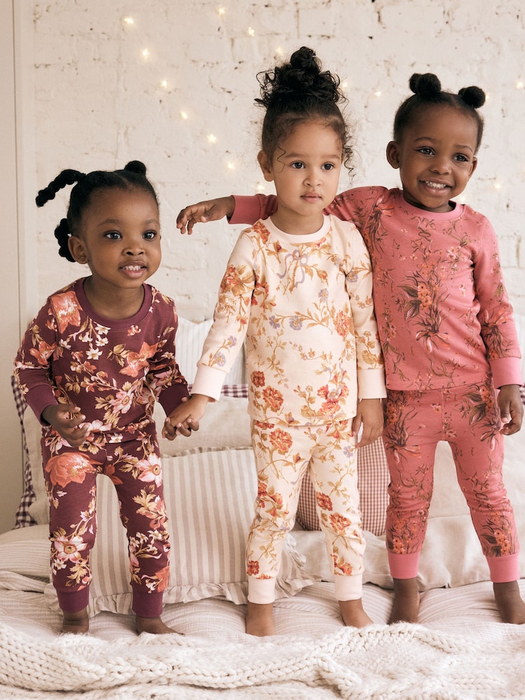 Rose/violet/Cream - Pyjama Floral Snuggle 3 Pack (9mths-16yrs) - Image 1 de 14 Rose/violet/Cream - Pyjama Floral Snuggle 3 Pack (9mths-16yrs) - Image 1 de 14