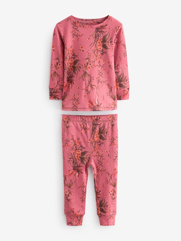 Pink/Purple/Cream Floral Snuggle Pyjamas 3 Pack (9mths-16yrs) - Image 10 of 14