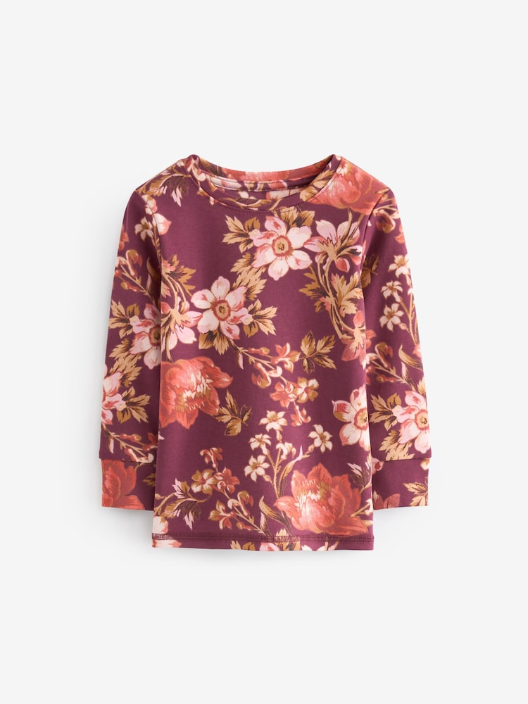 Pink/Purple/Cream Floral Snuggle Pyjamas 3 Pack (9mths-16yrs) - Image 11 of 14