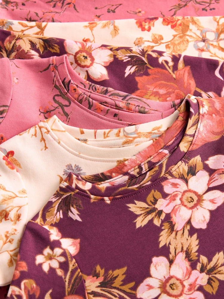 Rose/violet/Cream - Pyjama Floral Snuggle 3 Pack (9mths-16yrs) - Image 14 de 14 Rose/violet/Cream - Pyjama Floral Snuggle 3 Pack (9mths-16yrs) - Image 14 de 14