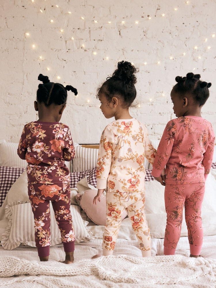 Rose/violet/Cream - Pyjama Floral Snuggle 3 Pack (9mths-16yrs) - Image 2 de 14 Rose/violet/Cream - Pyjama Floral Snuggle 3 Pack (9mths-16yrs) - Image 2 de 14