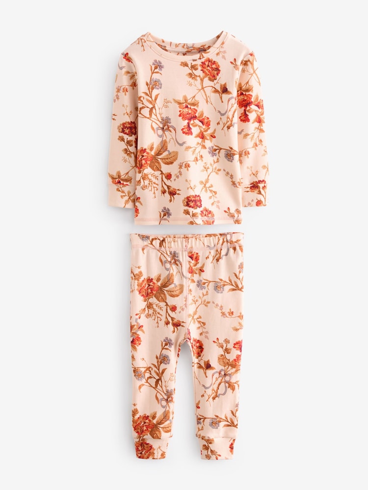 Pink/Purple/Cream Floral Snuggle Pyjamas 3 Pack (9mths-16yrs) - Image 9 of 14