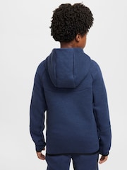 Nike Dark Blue BeigeWhite Tech Fleece Zip Up Hoodie - Image 2 of 9