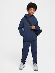 Nike Dark Blue BeigeWhite Tech Fleece Zip Up Hoodie - Image 3 of 9
