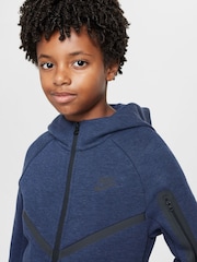 Nike Dark Blue BeigeWhite Tech Fleece Zip Up Hoodie - Image 4 of 9