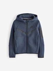 Nike Dark Blue BeigeWhite Tech Fleece Zip Up Hoodie - Image 7 of 9