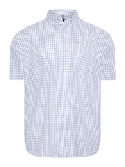 BadRhino Big & Tall White Checked 100% Cotton Shirt - Image 3 of 4