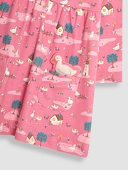 JoJo Maman Bébé Pink Homestead Friends Button Front Dress - Image 3 of 3