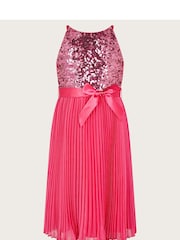 Monsoon Pink Sequin Pleated Truth Dress - Image 1 of 3