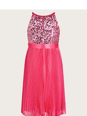Monsoon Pink Sequin Pleated Truth Dress - Image 2 of 3